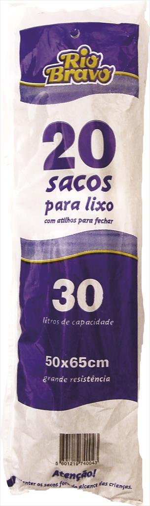 SACO LIXO 30 LT ROLO (20 UN) RIO BRAVO